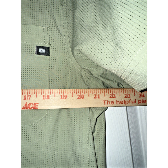 Avid Men's Fishing Shirt Short Sleeve Vented Button Up Sage‎ Green Size Large L - Picture 7 of 13